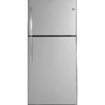 GE - 19.2 Cu. Ft. Top-Freezer Refrigerator with Garage Ready Performance - Stainless Steel