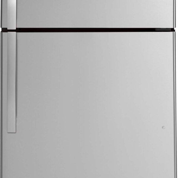 GE 21.9 Cu. Ft. Top-Freezer Refrigerator Garage Ready Performance Stainless Steel from Kings Outlet