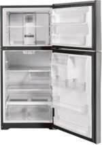 GE - 21.9 Cu. Ft. Top-Freezer Refrigerator with Garage Ready Performance - Stainless Steel - Image 5