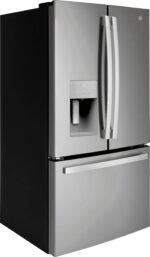 GE - 25.6 Cu. Ft. French Door Refrigerator with Space-Saving Ice Maker - Stainless Steel - Image 3
