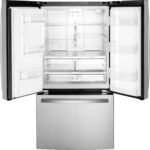 GE - 25.6 Cu. Ft. French Door Refrigerator with Space-Saving Ice Maker - Stainless Steel - Image 5