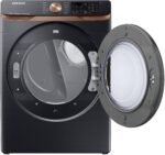 Samsung - 7.5 Cu. Ft. Stackable Smart Gas Dryer with Steam and Sensor Dry - Brushed Black - Image 6