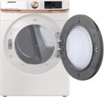Samsung - 7.5 Cu. Ft. Stackable Smart Electric Dryer with Steam and Sensor Dry - Ivory - Image 6