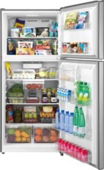 Insignia - 20.5 Cu. Ft. Top-Freezer Refrigerator with ENERGY STAR Certification - Stainless Steel - Image 3