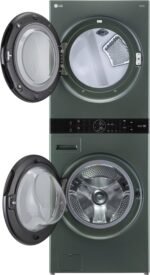 LG - 4.5 Cu. Ft. HE Smart Front Load Washer and 7.4 Cu. Ft. Electric Dryer WashTower with Steam and Built-In Intelligence - Nature Green - Image 6