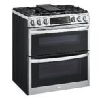 LG - 6.9 Cu. Ft. Smart Slide-In Double Oven Gas True Convection Range with EasyClean and InstaView - Stainless Steel - Image 2