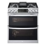 LG - 6.9 Cu. Ft. Smart Slide-In Double Oven Gas True Convection Range with EasyClean and InstaView - Stainless Steel