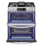 LG - 6.9 Cu. Ft. Smart Slide-In Double Oven Gas True Convection Range with EasyClean and InstaView - Stainless Steel - Image 7