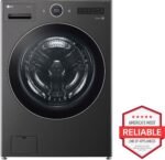 LG - 5.0 Cu. Ft. High-Efficiency Stackable Smart Front Load Washer with Steam and TurboWash 360 - Black Steel - Image 4