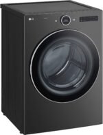 LG 7.4 Cu. Ft. Stackable Smart Electric Dryer TurboSteam Black Steel from Kings Outlet