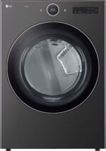 LG 7.4 Cu. Ft. Stackable Smart Electric Dryer TurboSteam Black Steel from Kings Outlet