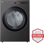 LG - 7.4 Cu. Ft. Stackable Smart Gas Dryer with TurboSteam - Black Steel - Image 5
