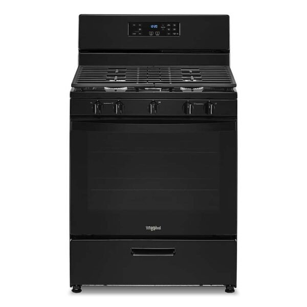 Whirlpool 5.1 Cu. Ft. Freestanding Gas Range Edge to Edge Cooktop Black from Kings Outlet