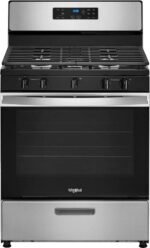 Whirlpool - 5.1 Cu. Ft. Freestanding Gas Range with Edge to Edge Cooktop - Stainless Steel
