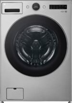 LG - 4.5 Cu. Ft. High-Efficiency Stackable Smart Front Load Washer with Steam and TurboWash 360 - Graphite Steel