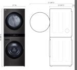 LG - 5.0 Cu. Ft. HE Smart Front Load Washer and 7.4 Cu. Ft. Electric Dryer WashTower with Steam and Center Control - Black Steel - Image 3