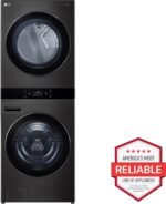 LG - 5.0 Cu. Ft. HE Smart Front Load Washer and 7.4 Cu. Ft. Electric Dryer WashTower with Steam and Center Control - Black Steel - Image 4