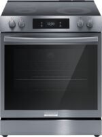 Frigidaire - Gallery 6.2 Cu. Ft. Freestanding Electric Total Convection Range with Self-cleaning and Air Fry - Black Stainless Steel