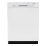 LG - 24" Front Control Built-In Stainless Steel Tub Dishwasher with SenseClean and 52 dBA - White