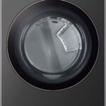 LG - 7.4 Cu. Ft. Stackable Smart Electric Dryer with Steam and Sensor Dry - Black Steel