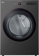 LG 7.4 Cu. Ft. Stackable Smart Electric Dryer Steam Sensor Dry Black Steel from Kings Outlet