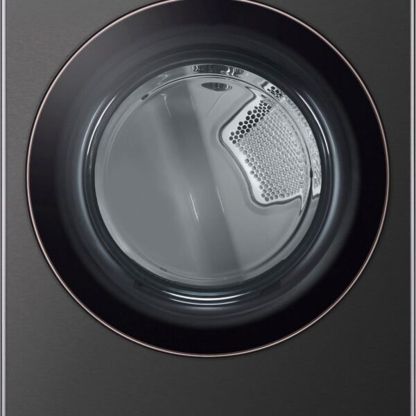 LG 7.4 Cu. Ft. Stackable Smart Electric Dryer Steam Sensor Dry Black Steel from Kings Outlet