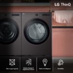 LG 7.4 Cu. Ft. Stackable Smart Electric Dryer Steam Sensor Dry Black Steel from Kings Outlet
