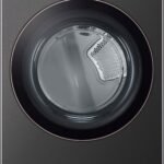 LG - 7.4 Cu. Ft. Stackable Smart Gas Dryer with Steam and Sensor Dry - Black Steel