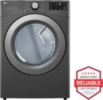 LG 7.4 Cu. Ft. Stackable Electric Dryer Wrinkle Care Middle Black from Kings Outlet