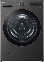 LG 5.0 Cu. Ft. High-Efficiency Stackable Smart Front Load Washer Steam TurboWash 360 Black from Kings Outlet