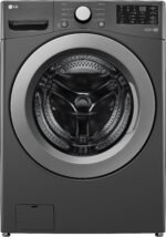 LG - 5.0 Cu. Ft. High-Efficiency Stackable Front Load Washer with 6Motion Technology - Middle Black