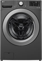 LG - 5.0 Cu. Ft. High-Efficiency Stackable Front Load Washer with 6Motion Technology - Middle Black