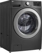 LG - 5.0 Cu. Ft. High-Efficiency Stackable Front Load Washer with 6Motion Technology - Middle Black - Image 2