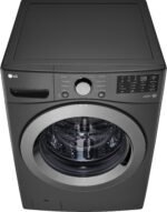 LG - 5.0 Cu. Ft. High-Efficiency Stackable Front Load Washer with 6Motion Technology - Middle Black - Image 7