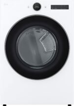 LG 7.4 Cu. Ft. Stackable Smart Gas Dryer Steam Sensor Dry White from Kings Outlet