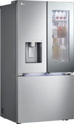 LG Counter-Depth MAX 25.5 Cu. Ft. French Door Smart Refrigerator Mirror InstaView Stainless Steel from Kings Outlet