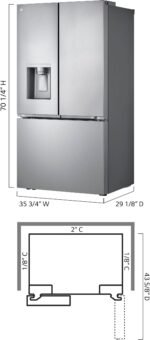 LG - Counter-Depth MAX 25.5 Cu. Ft. French Door Smart Refrigerator with Four Kinds of Ice - Stainless Steel - Image 3
