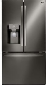 LG 27.7 Cu. Ft. French Door Smart Refrigerator External Ice Water Black Stainless Steel from Kings Outlet