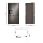 LG - Counter-Depth MAX 25.5 Cu. Ft. French Door Smart Refrigerator with Four Kinds of Ice - Black Stainless Steel - Image 3