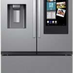 Samsung - 25 cu. ft. 3-Door French Door Counter Depth Smart Refrigerator with Family Hub - Stainless Steel