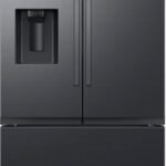 Samsung - 31 cu. ft. 3-Door French Door Smart Refrigerator with Four Types of Ice - Fingerprint Resistant Matte Black Steel