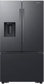 Samsung 31 cu. ft. 3-Door French Door Smart Refrigerator Four Types of Ice Fingerprint from Kings Outlet