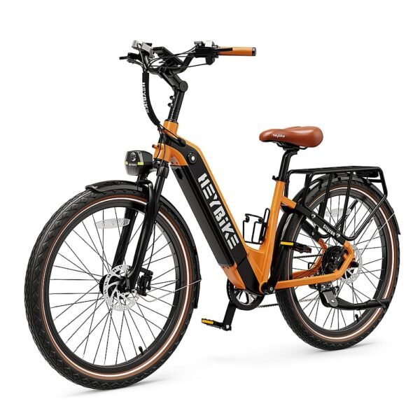 Heybike Cityrun Ebike 55mi Max Operating Range 25 mph Max Speed Orange from Kings Outlet