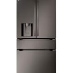 LG - Standard-Depth MAX 28.6 Cu. Ft. 4-Door French Door Smart Refrigerator with Full-Convert Drawer - Black Stainless Steel