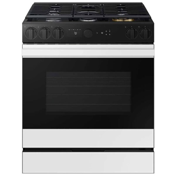 Samsung Bespoke 6.0 Cu. Ft. Slide-In Gas Range Air Sous Vide White Glass from Kings Outlet