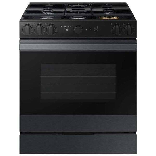 Samsung Bespoke 6.0 Cu. Ft. Slide-In Gas Range Air Sous Vide Matte Black Steel from Kings Outlet