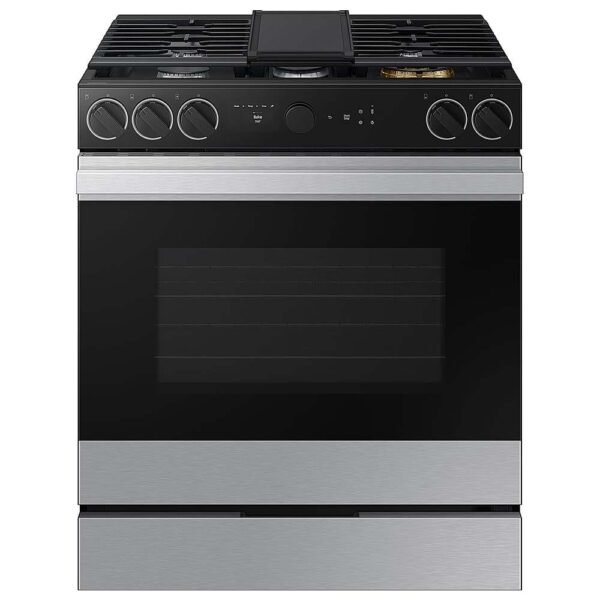Samsung Bespoke 6.0 Cu. Ft. Slide-In Gas Range Smart Oven Camera Stainless Steel from Kings Outlet