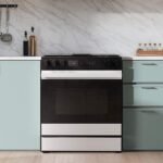 Samsung Bespoke 6.0 Cu. Ft. Slide-In Gas Range Smart Oven Camera White Glass from Kings Outlet