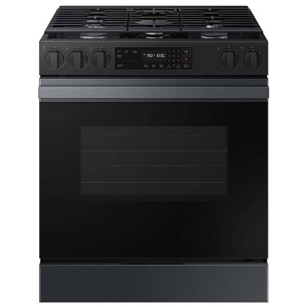 Samsung Bespoke 6.0 Cu. Ft. Slide-In Gas Range Precision Knobs Matte Black Steel from Kings Outlet