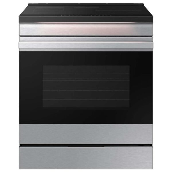 Samsung Bespoke 6.3 Cu. Ft. Slide-In Electric Induction Range Ambient Edge Lighting Stainless Steel from Kings Outlet
